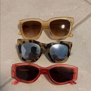 Diff Eyewear Women's Sunglasses Trio - Black, Red, Purple